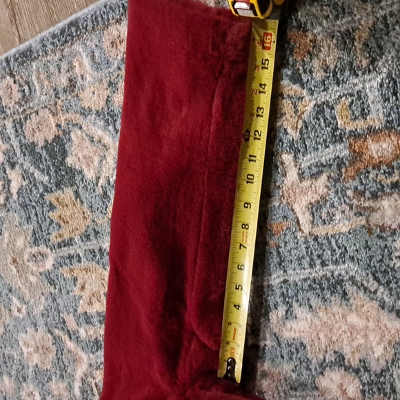 JCrew Red Faux Fur Jacket Womens L/Fits Smaller - Picture 6 of 8